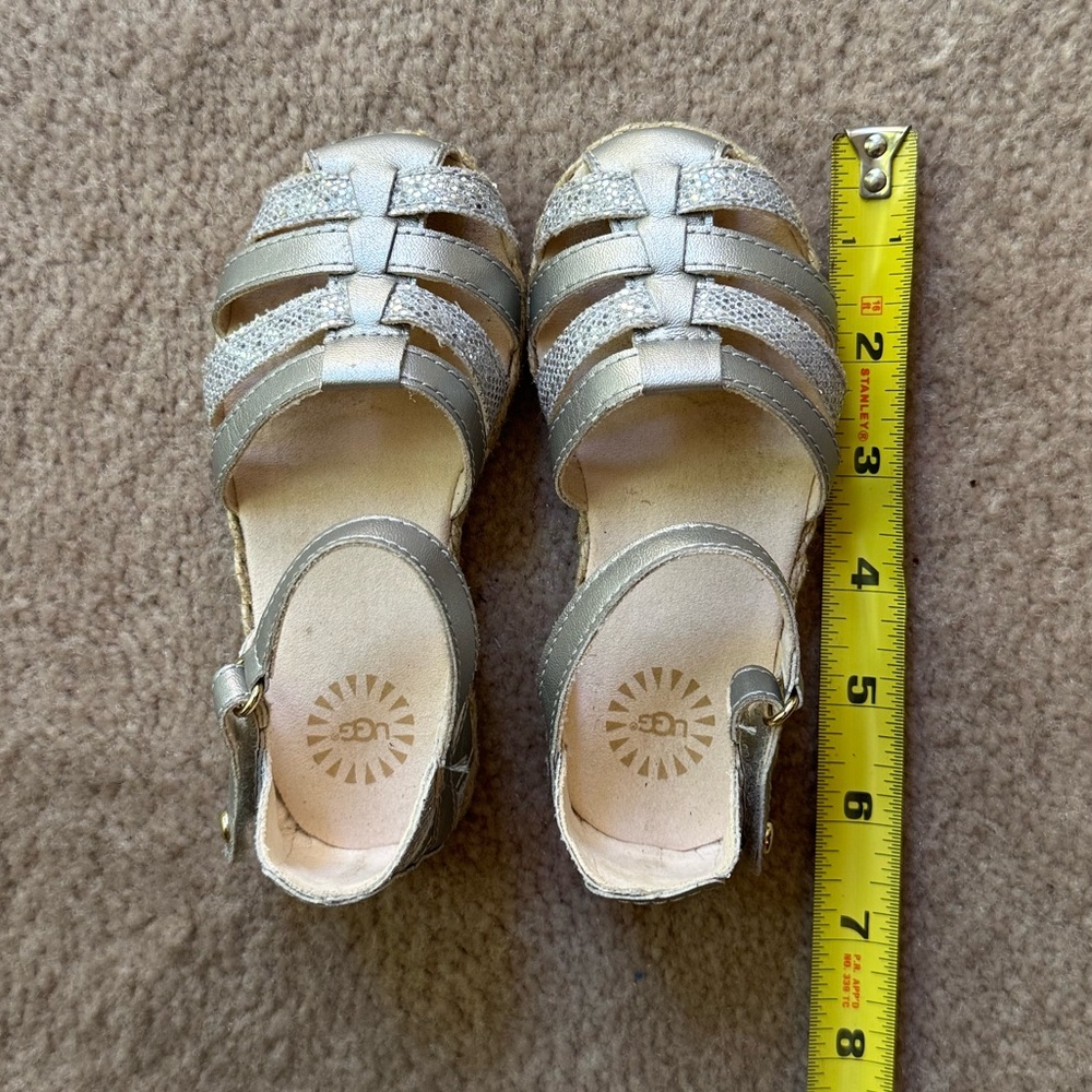 UGG Kids Silver Espadrille Sandals